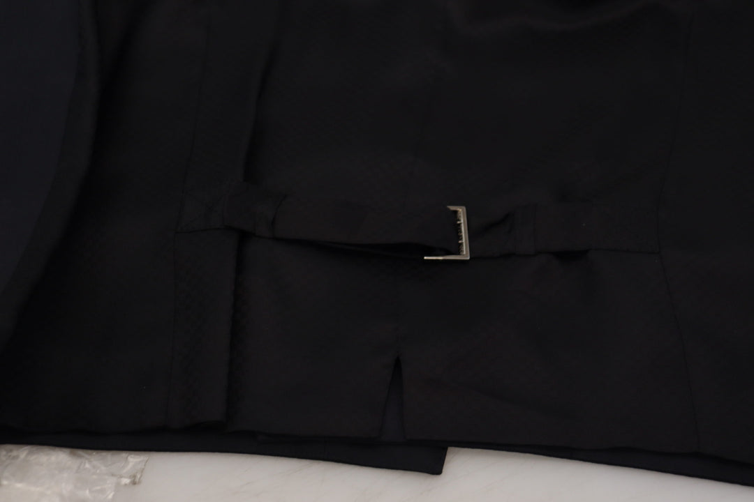 Dolce &amp; Gabbana Sample Sale Dolce &amp; Gabbana Black Wool Stretch Waistcoat Formal Vest - | Designer outlet