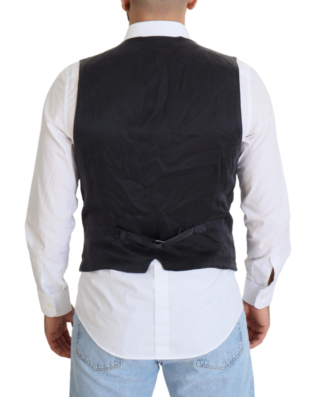 Dolce &amp; Gabbana Sample Sale Dolce &amp; Gabbana Black Cotton Double Breasted Waistcoat Vest - | Designer outlet