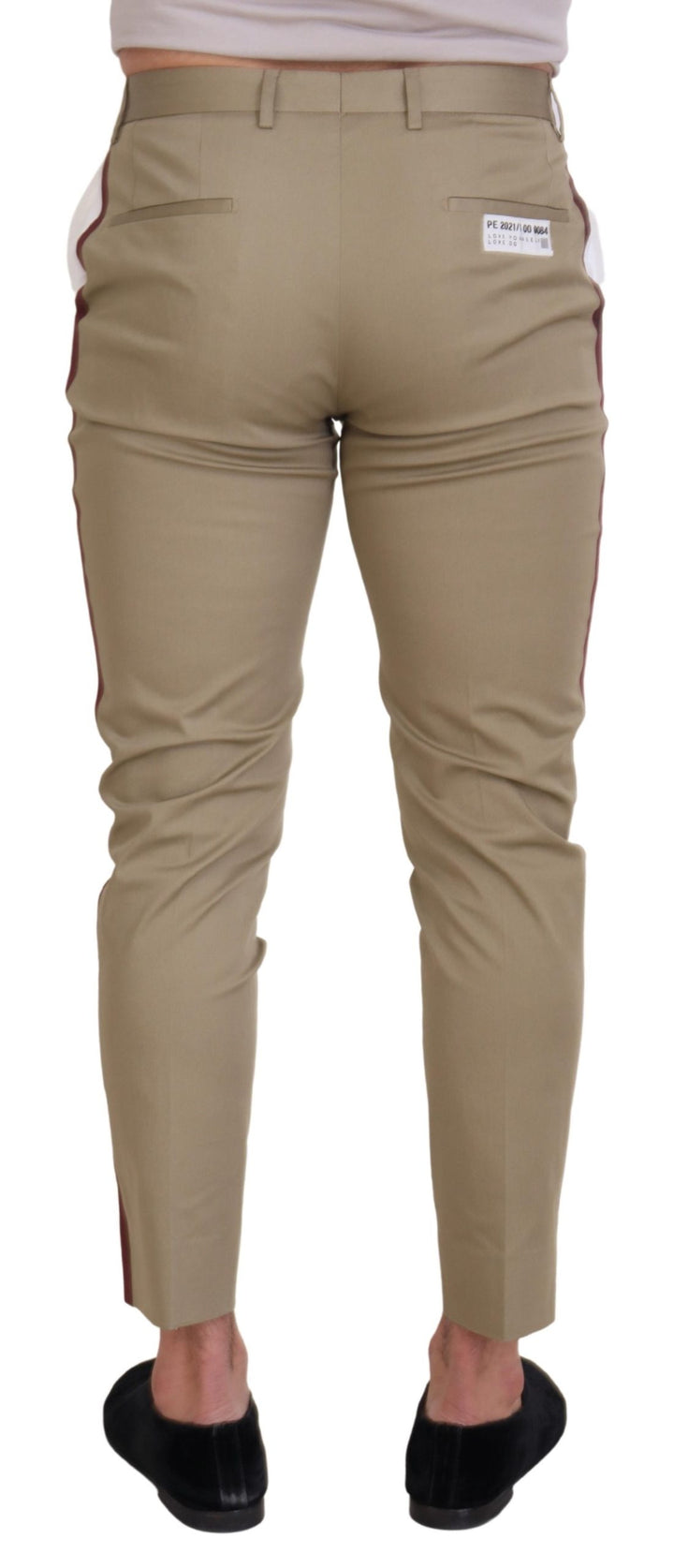Dolce &amp; Gabbana Sample Sale Dolce &amp; Gabbana White Brown Slim Fit Chino Pants - | Designer outlet
