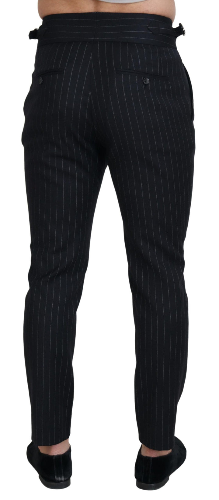 Dolce &amp; Gabbana Sample Sale Dolce &amp; Gabbana Black Wool Striped Chino Pants - | Designer outlet