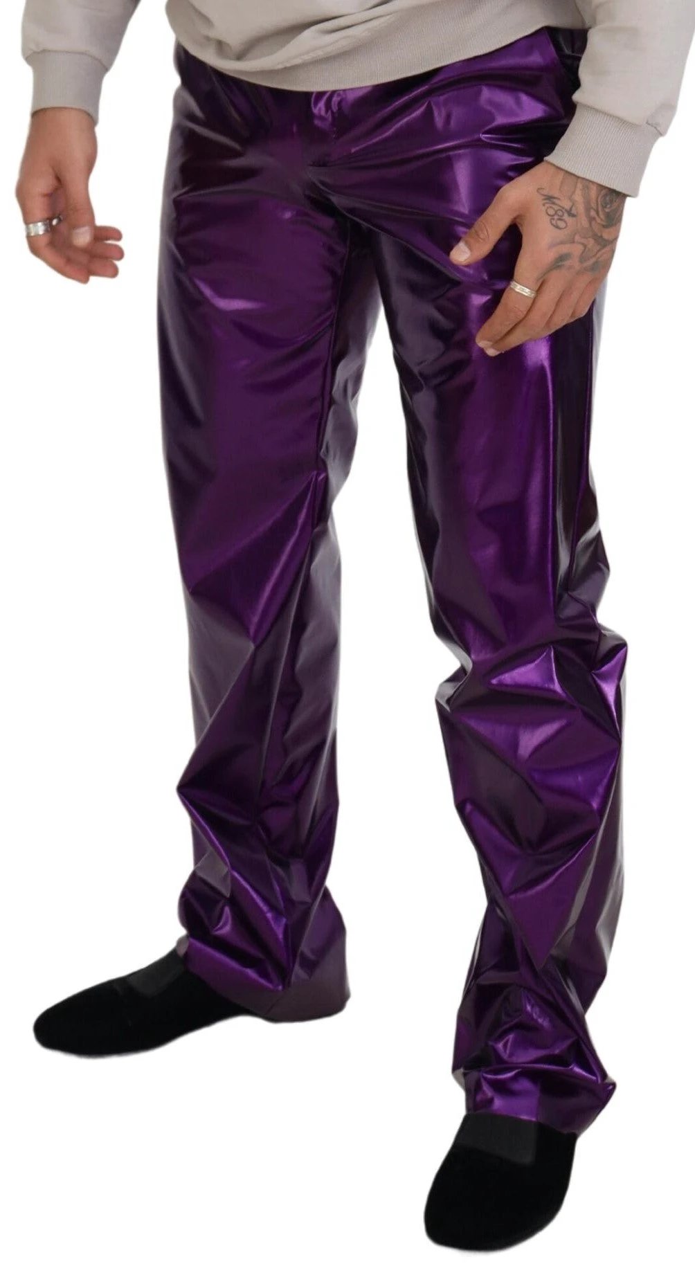 Dolce &amp; Gabbana Sample Sale Dolce &amp; Gabbana Purple Shining Men Casual Pants - | Designer outlet