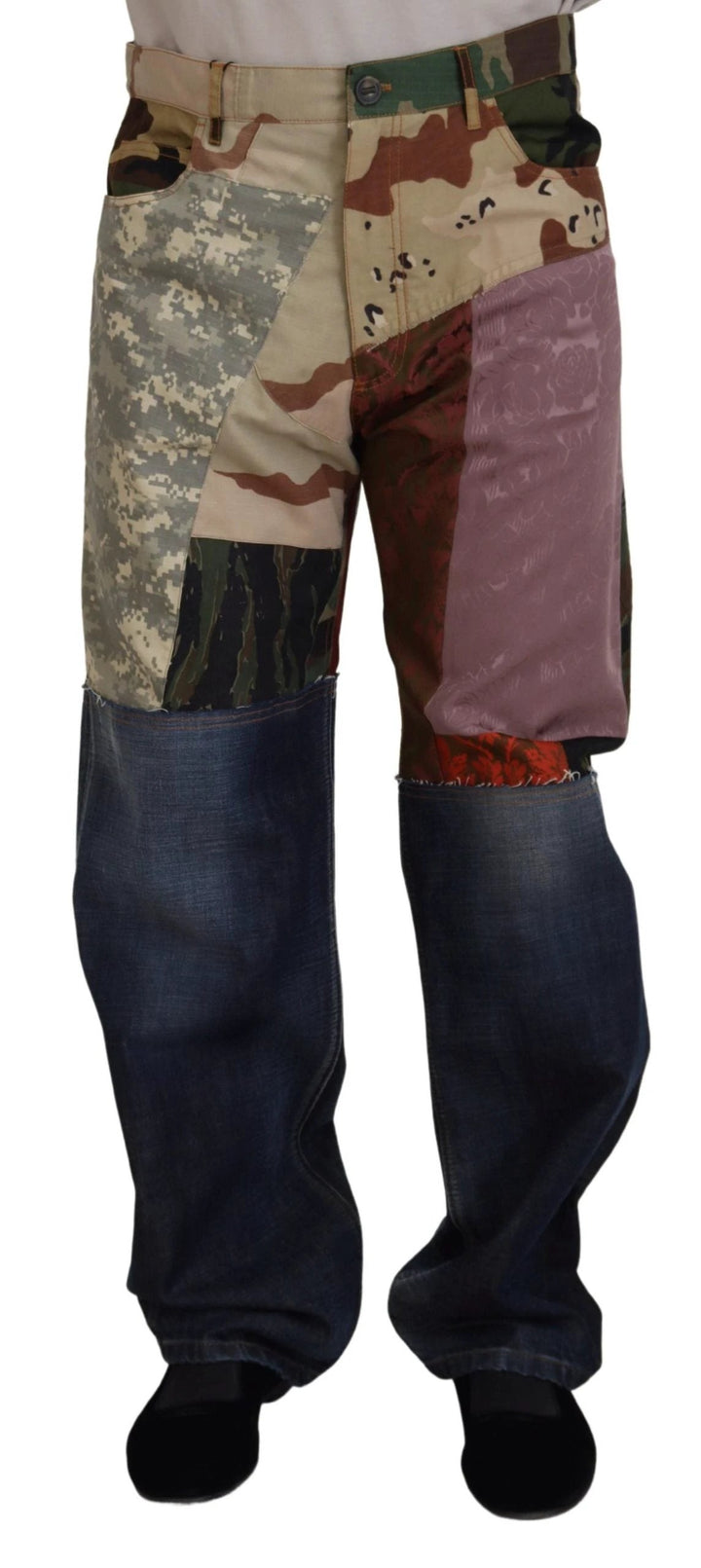 Dolce &amp; Gabbana Multicolor Silk Patchwork Men Denim Jeans by Dolce &amp; Gabbana outlet now on sale