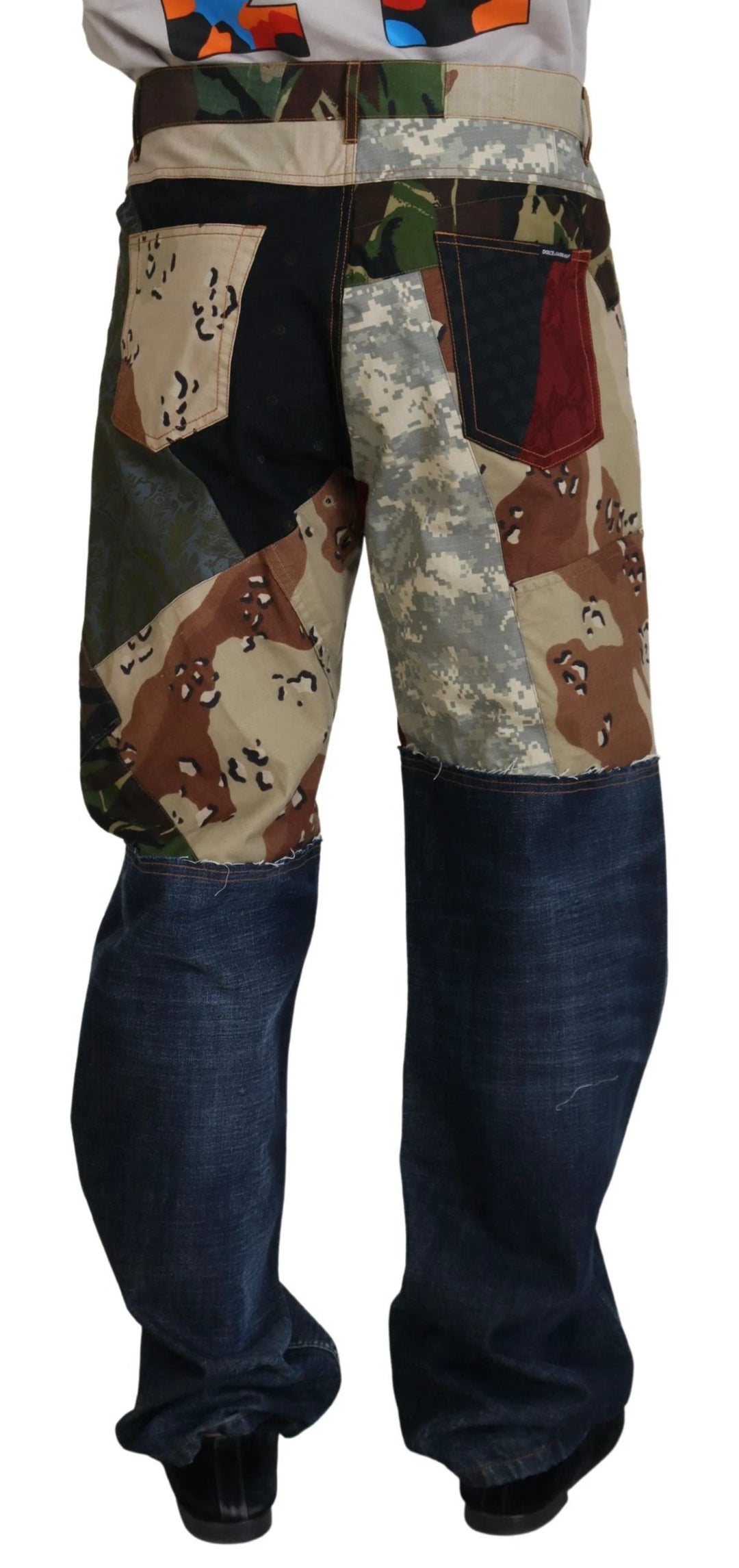 Dolce &amp; Gabbana Multicolor Silk Patchwork Men Denim Jeans by Dolce &amp; Gabbana outlet now on sale