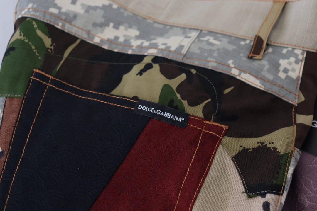 Dolce &amp; Gabbana Multicolor Silk Patchwork Men Denim Jeans by Dolce &amp; Gabbana outlet now on sale