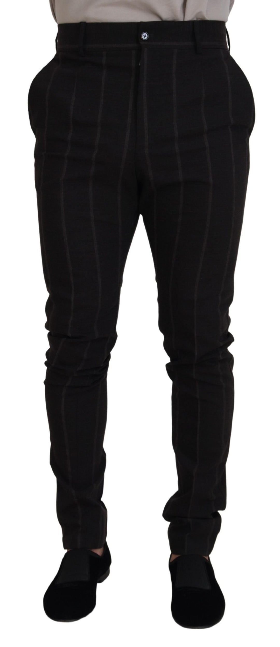 Dolce & Gabbana Black Wool Chino Formal Men Pants by Dolce & Gabbana outlet now on sale