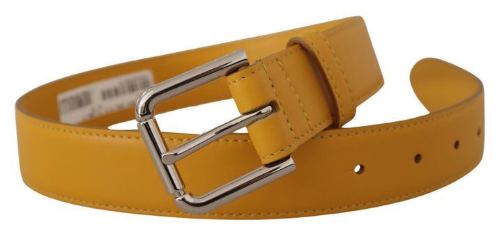 Dolce & Gabbana Elegant Leather Belt in Sunshine Yellow