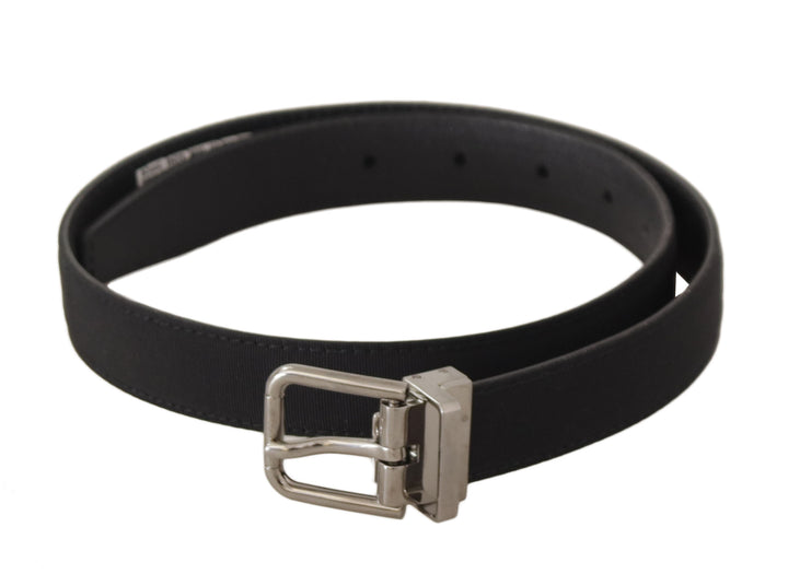 Dolce & Gabbana Elegant Black Canvas & Leather Belt