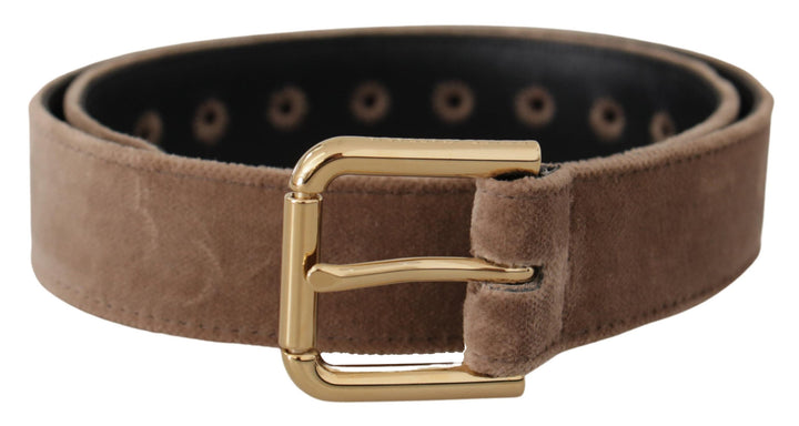 Dolce & Gabbana Elegant Velvet Logo Buckle Belt