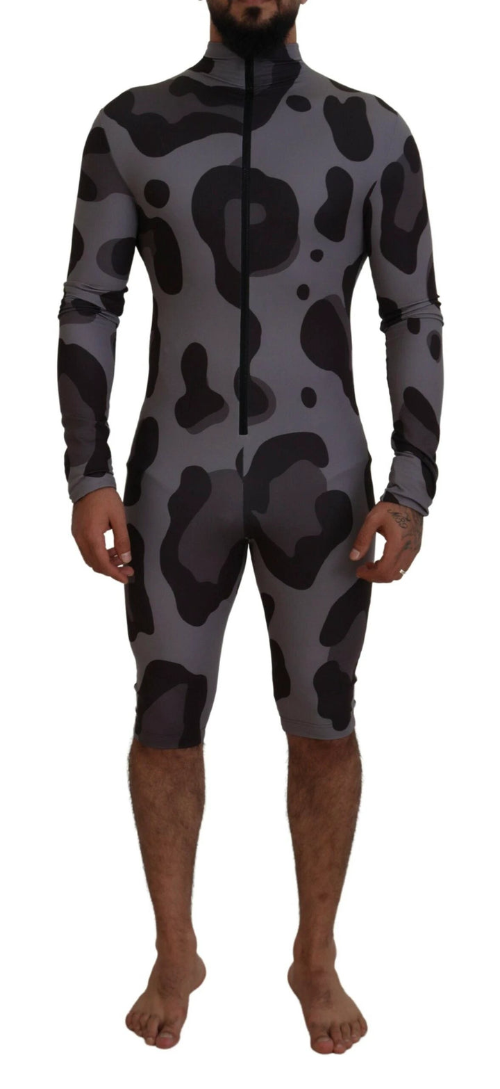 Dolce &amp; Gabbana Gray Patterned Polyester Wetsuit Swimwear by Dolce &amp; Gabbana outlet now on sale