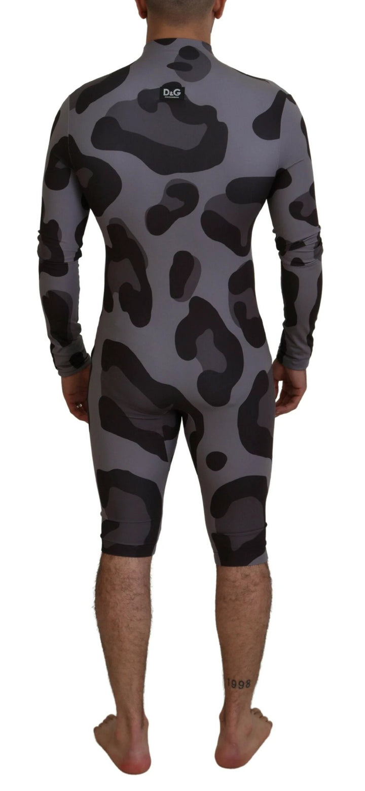 Dolce &amp; Gabbana Gray Patterned Polyester Wetsuit Swimwear by Dolce &amp; Gabbana outlet now on sale