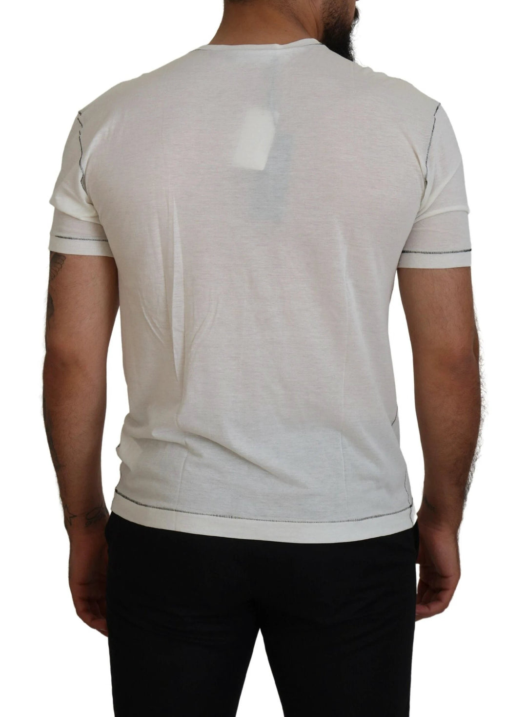 Dolce &amp; Gabbana White Printed Short Sleeves Men T-shirt by Dolce &amp; Gabbana outlet now on sale