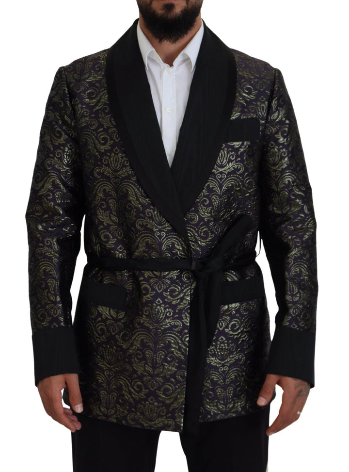 Dolce & Gabbana - Dolce & Gabbana Gold Jacquard Robe Jacket - KOS2114 - 52 - Ask Me Wear