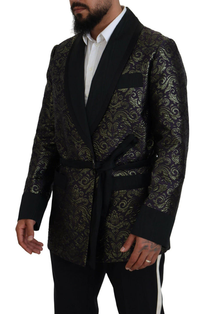 Dolce & Gabbana - Dolce & Gabbana Gold Jacquard Robe Jacket - KOS2114 - 52 - Ask Me Wear