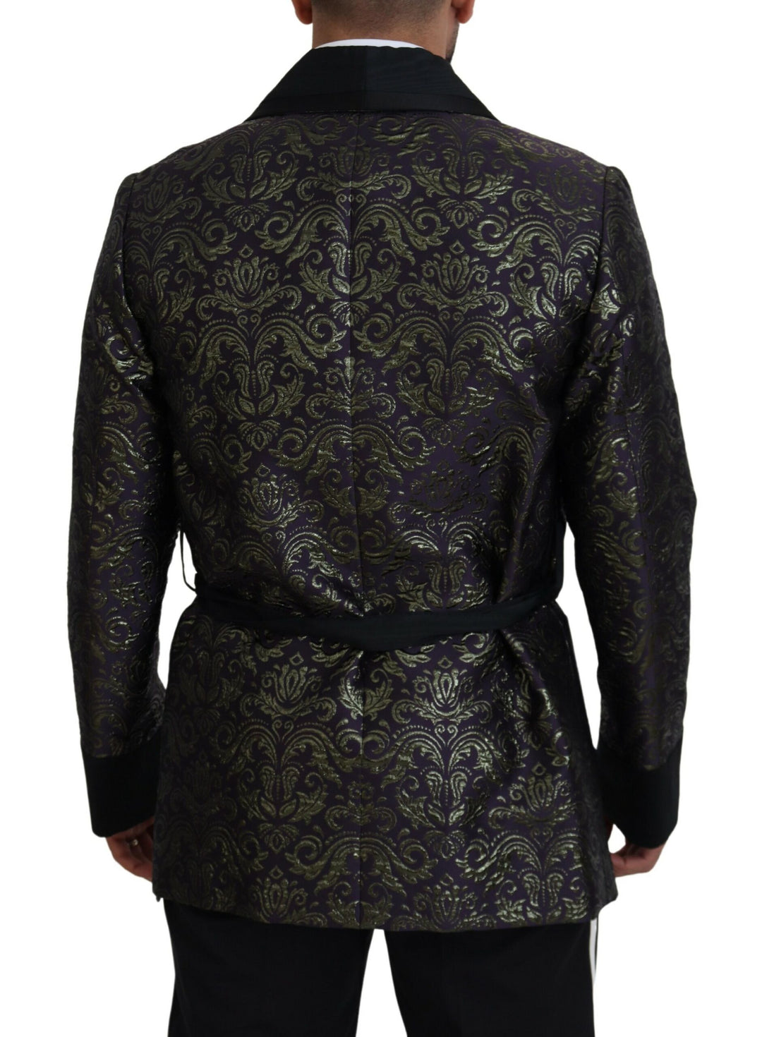 Dolce & Gabbana - Dolce & Gabbana Gold Jacquard Robe Jacket - KOS2114 - 52 - Ask Me Wear