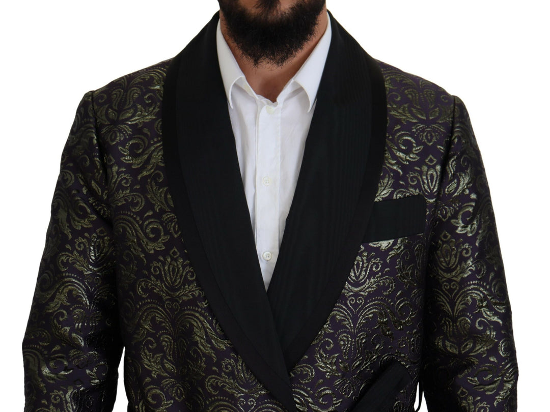 Dolce & Gabbana - Dolce & Gabbana Gold Jacquard Robe Jacket - KOS2114 - 52 - Ask Me Wear