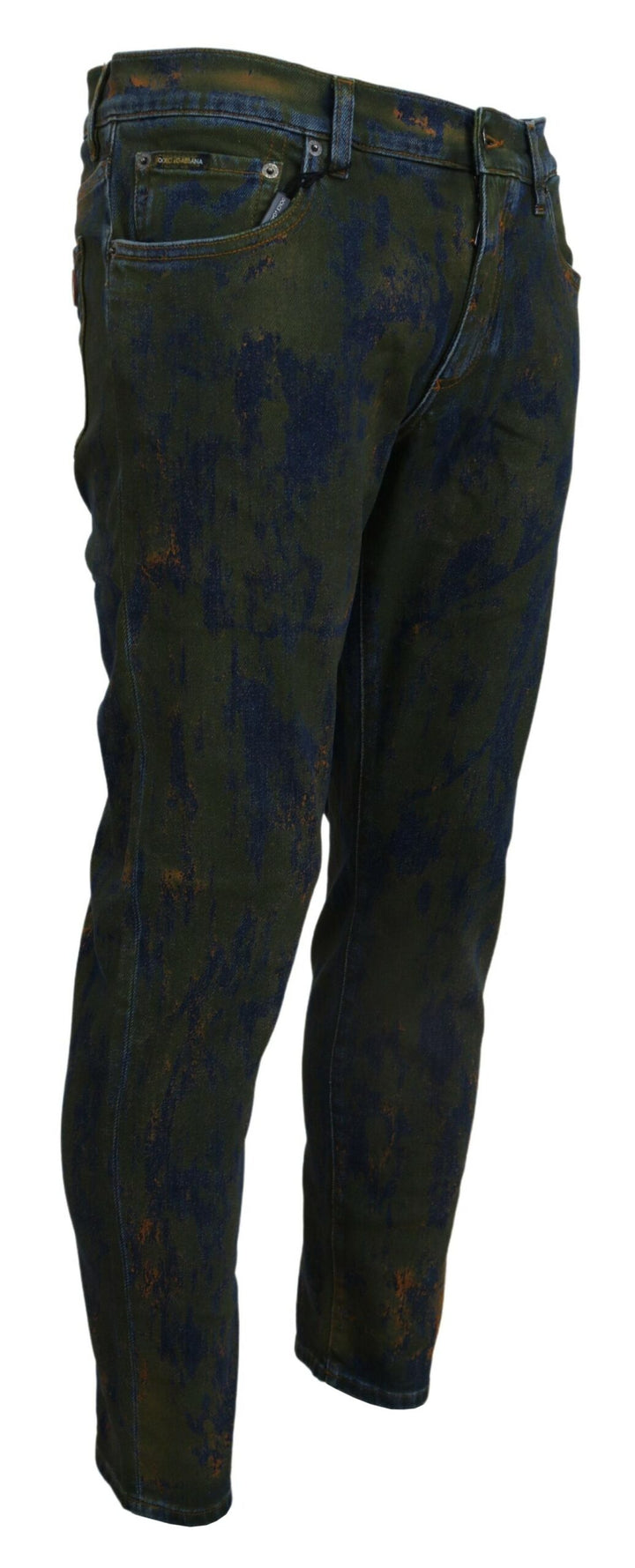 Dolce &amp; Gabbana Sample Sale Dolce &amp; Gabbana Blue Green Skinny Cotton Denim Jeans - | Designer outlet