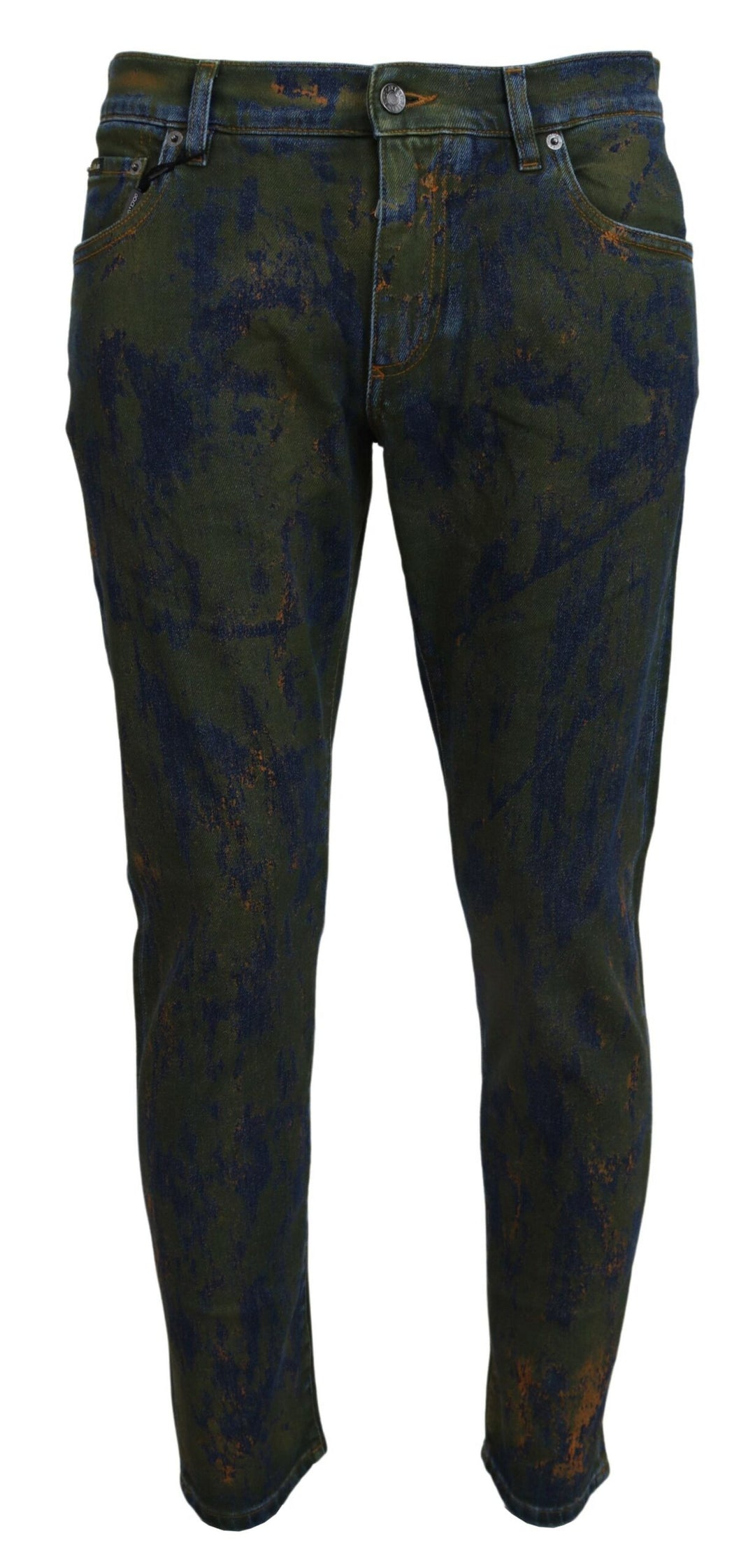 Dolce &amp; Gabbana Sample Sale Dolce &amp; Gabbana Blue Green Skinny Cotton Denim Jeans - | Designer outlet