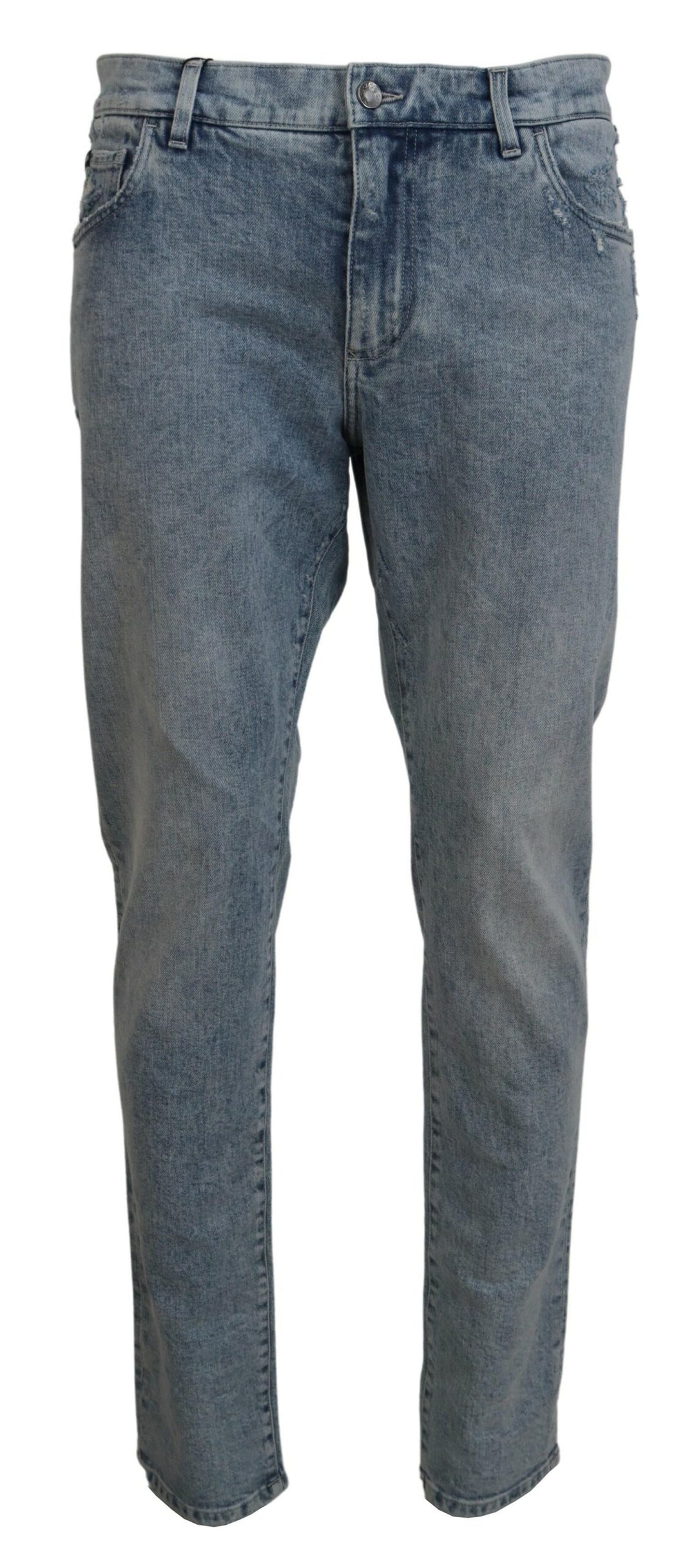 Dolce &amp; Gabbana Sample Sale Dolce &amp; Gabbana Blue Wash Slim Fit Cotton Denim Jeans - | Designer outlet