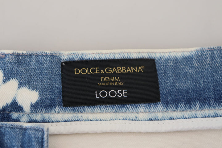 Dolce &amp; Gabbana Sample Sale Dolce &amp; Gabbana Blue Ceasar Denim Cotton Loose Fit Jeans - | Designer outlet