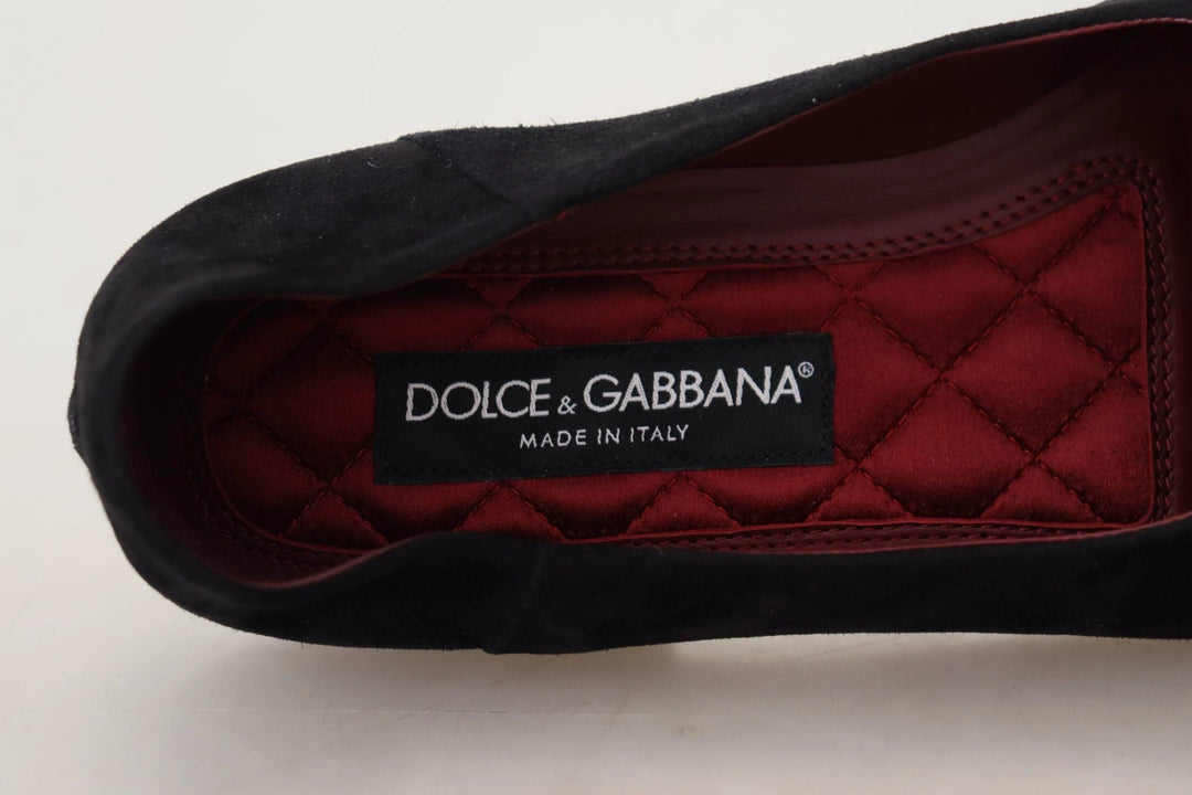 Dolce &amp; Gabbana Black Suede Gold Cross Slip On Loafers Shoes by Dolce &amp; Gabbana outlet now on sale