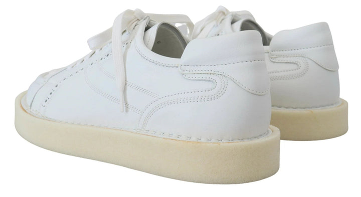 Dolce &amp; Gabbana White Leather Low Top Oxford Sneakers Casual Shoes by Dolce &amp; Gabbana outlet now on sale