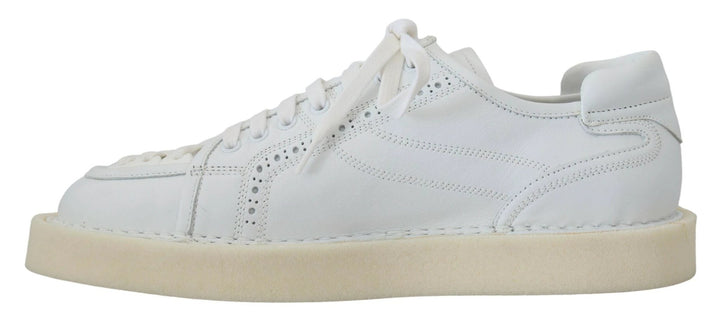 Dolce &amp; Gabbana White Leather Low Top Oxford Sneakers Casual Shoes by Dolce &amp; Gabbana outlet now on sale
