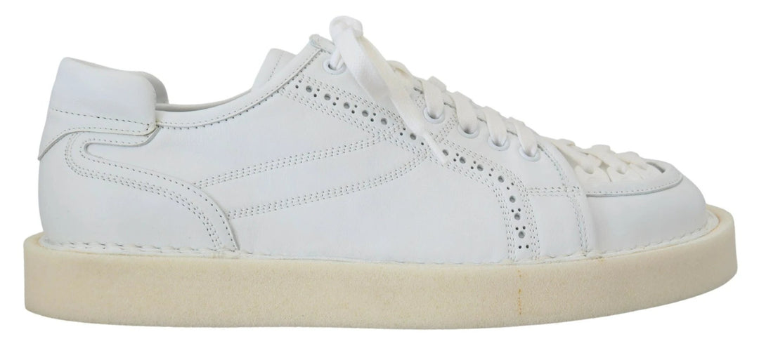Dolce &amp; Gabbana White Leather Low Top Oxford Sneakers Casual Shoes by Dolce &amp; Gabbana outlet now on sale