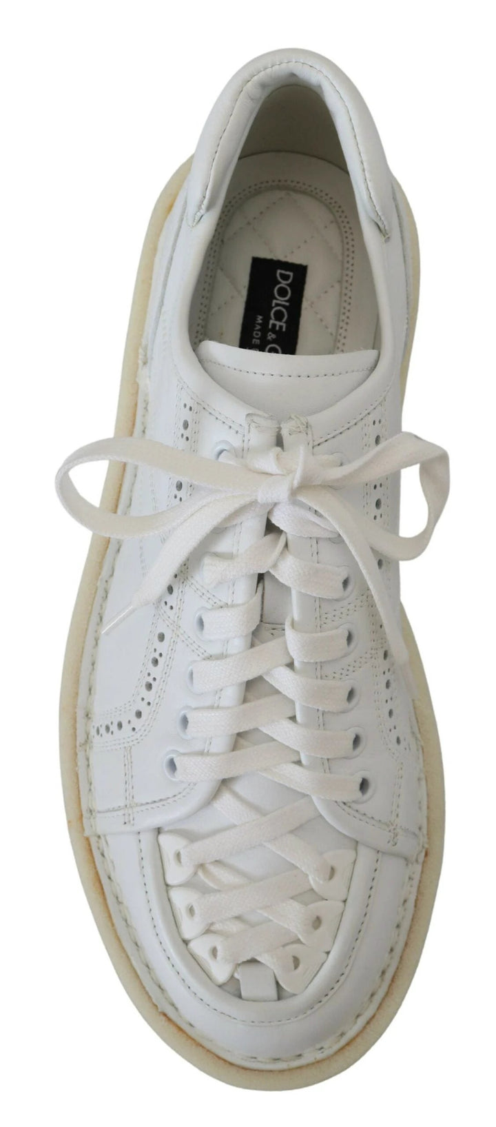 Dolce &amp; Gabbana White Leather Low Top Oxford Sneakers Casual Shoes by Dolce &amp; Gabbana outlet now on sale