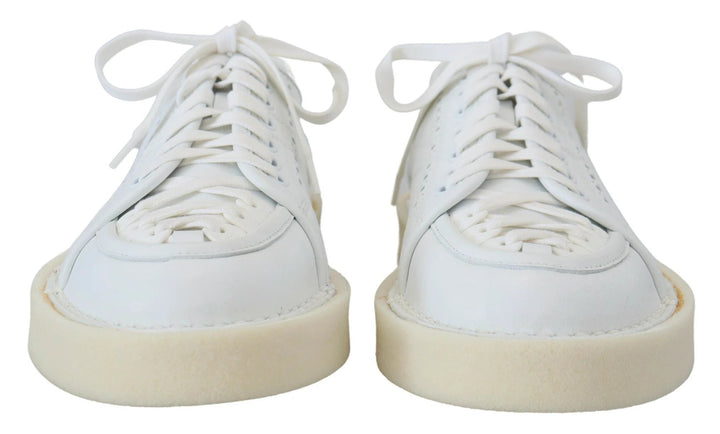 Dolce &amp; Gabbana White Leather Low Top Oxford Sneakers Casual Shoes by Dolce &amp; Gabbana outlet now on sale
