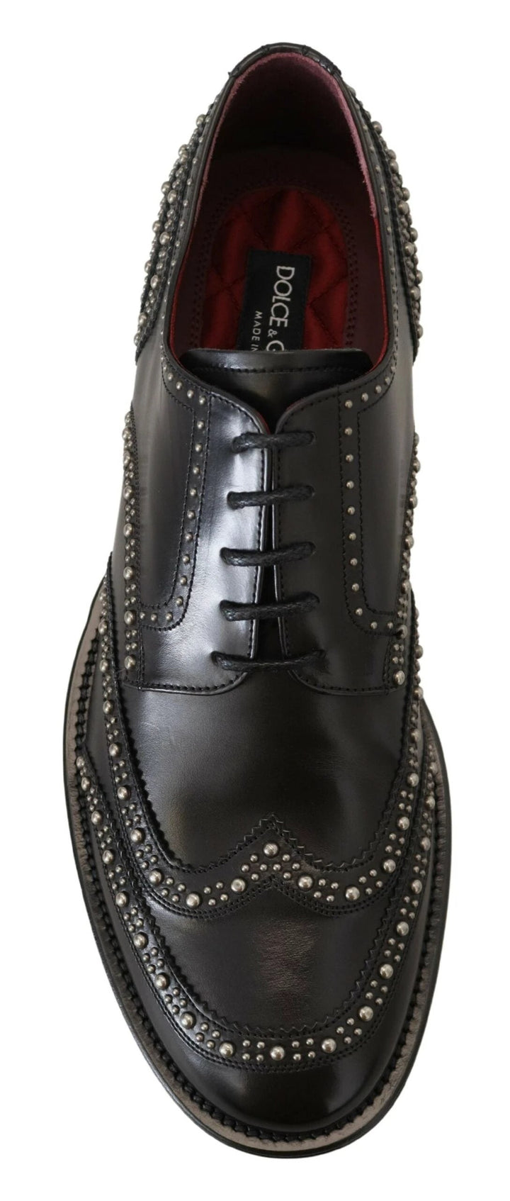 Dolce & Gabbana Black Leather Derby Dress Studded Shoes by Dolce & Gabbana outlet now on sale