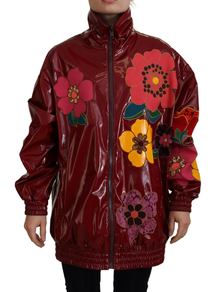 Dolce & Gabbana - Dolce & Gabbana Maroon Floral Luxe Jacket - JKT3578 - 40 - Ask Me Wear