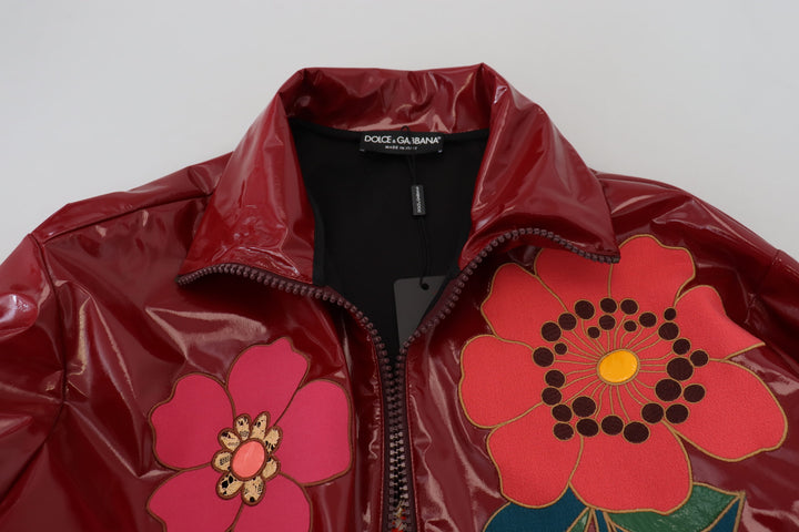 Dolce & Gabbana - Dolce & Gabbana Maroon Floral Luxe Jacket - JKT3578 - 40 - Ask Me Wear