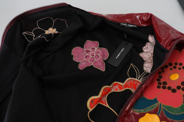 Dolce & Gabbana - Dolce & Gabbana Maroon Floral Luxe Jacket - JKT3578 - 40 - Ask Me Wear