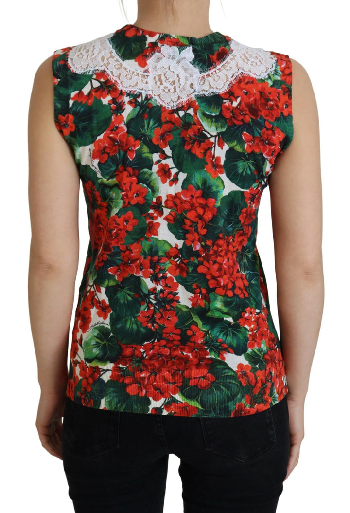 Dolce & Gabbana Chic Floral Print Tank Top Vest