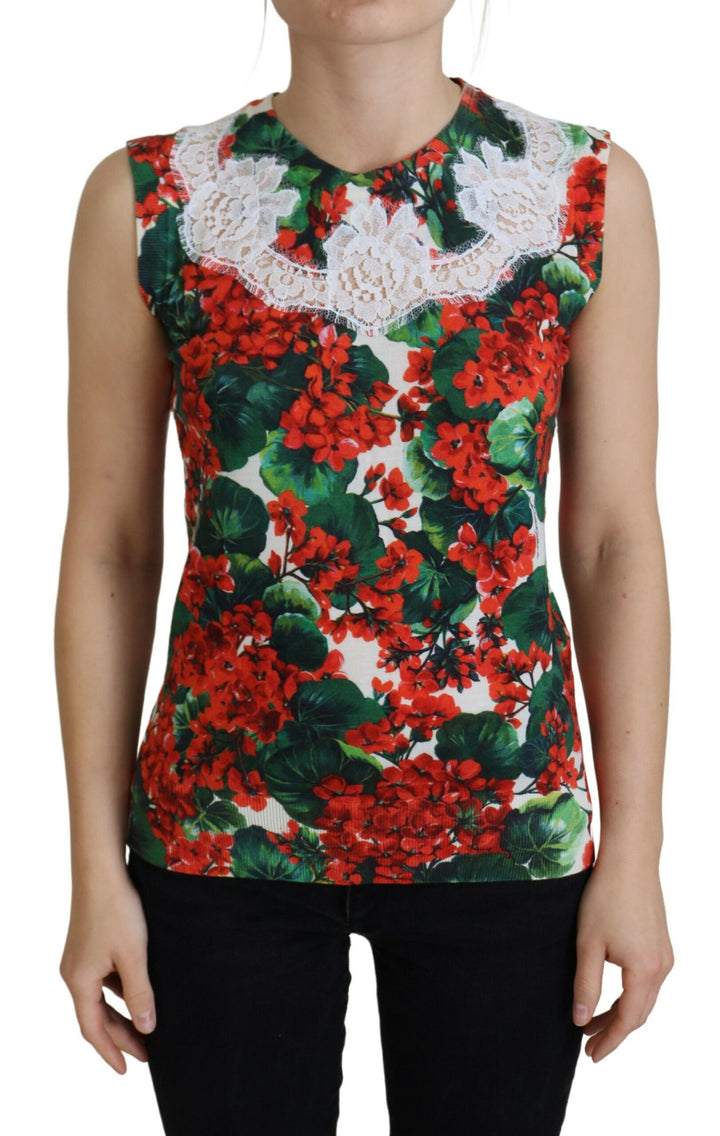 Dolce & Gabbana Chic Floral Print Tank Top Vest