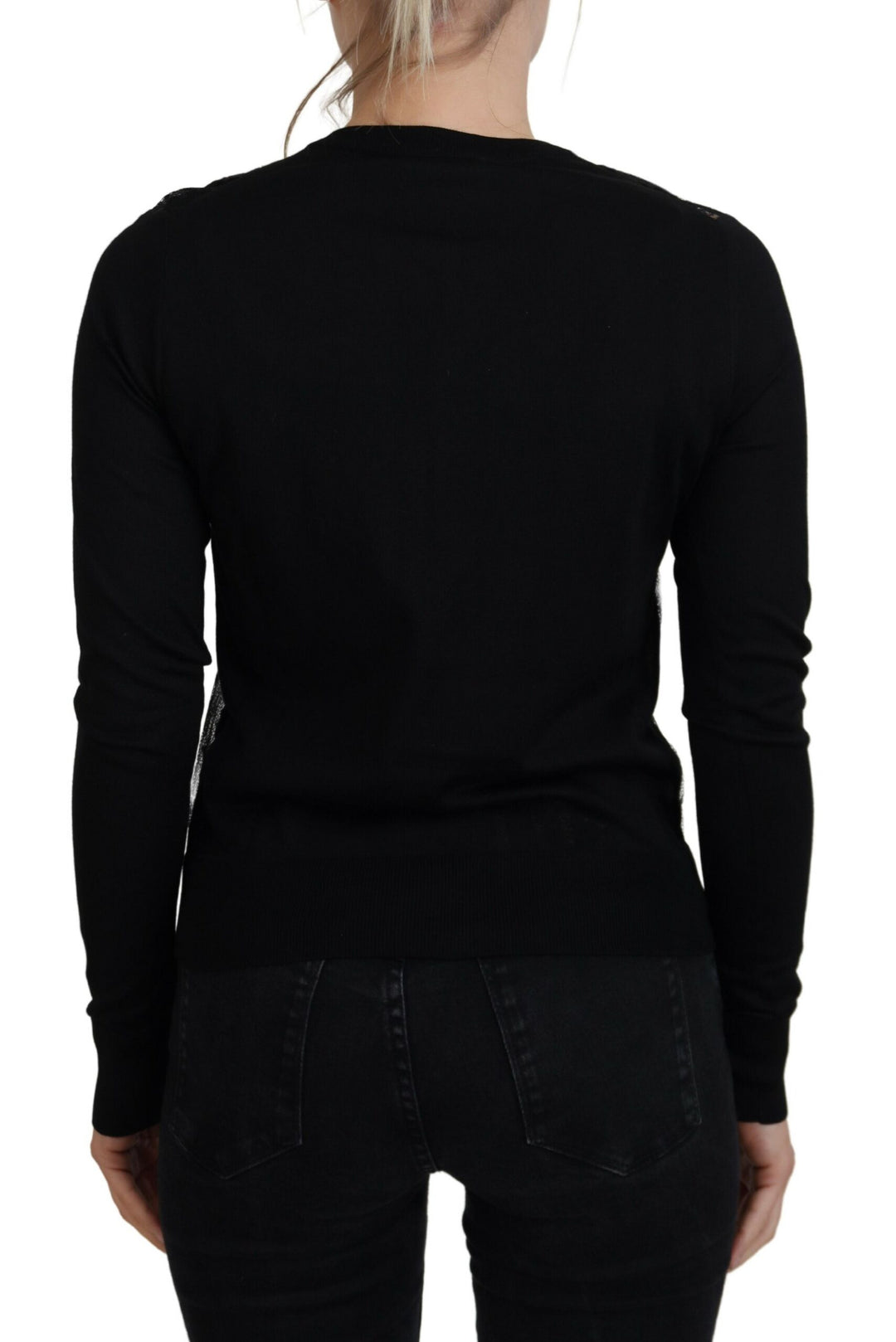 Dolce &amp; Gabbana Black Floral Lace Button Cardigan Sweater by Dolce &amp; Gabbana outlet now on sale