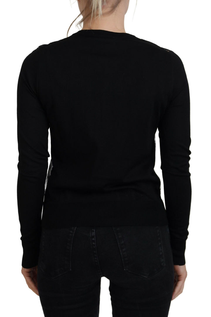 Dolce &amp; Gabbana Black Floral Lace Button Cardigan Sweater by Dolce &amp; Gabbana outlet now on sale