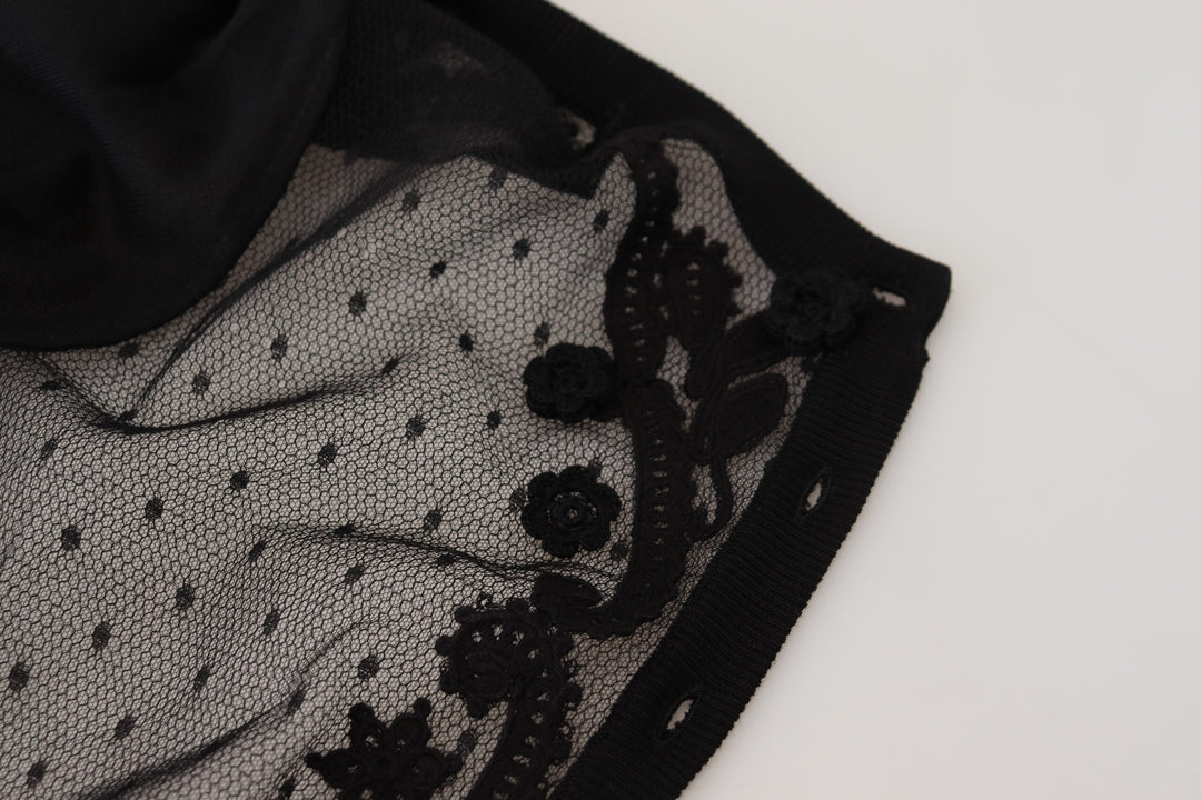 Dolce &amp; Gabbana Black Floral Lace Button Cardigan Sweater by Dolce &amp; Gabbana outlet now on sale