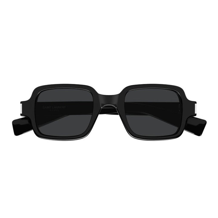 Saint Laurent Sunglasses Square Full Rim, Shiny Black Frame and Grey Lens SL720001