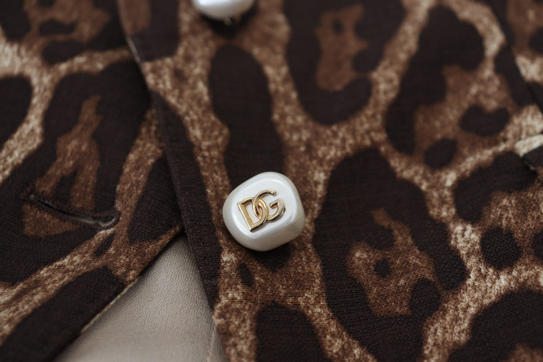 Dolce &amp; Gabbana Sample Sale Dolce &amp; Gabbana Brown Leopard Print Wool A-line Mini Skirt - | Designer outlet
