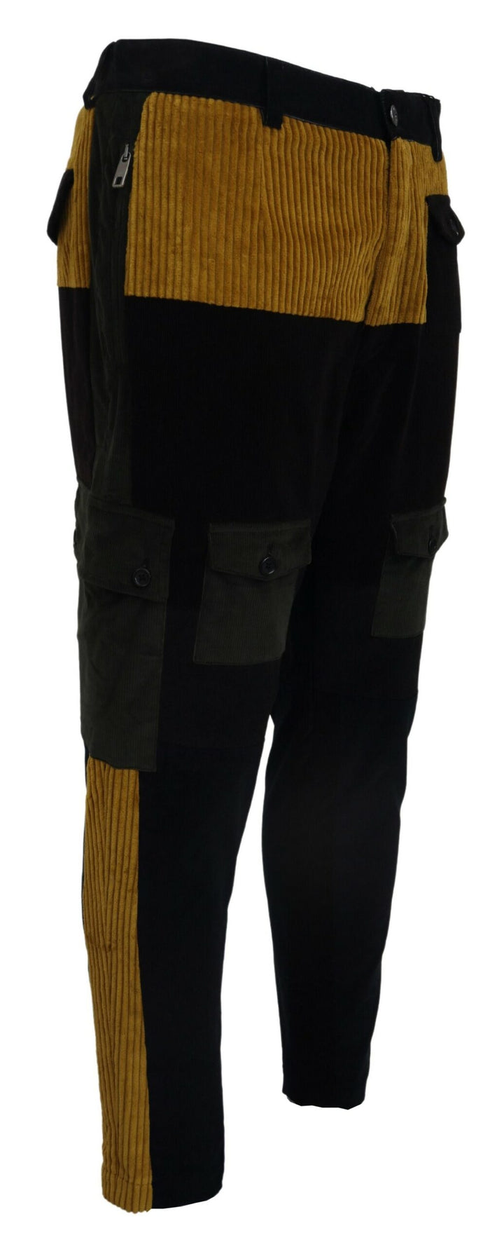Dolce &amp; Gabbana Sample Sale Dolce &amp; Gabbana Black Yellow Cotton Men Pants - | Designer outlet