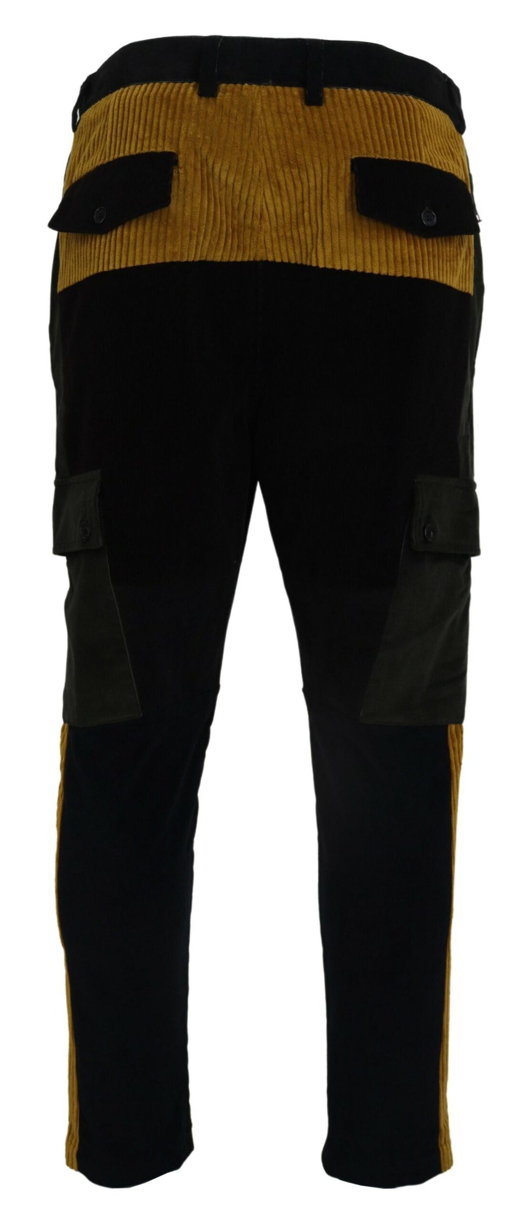 Dolce &amp; Gabbana Sample Sale Dolce &amp; Gabbana Black Yellow Cotton Men Pants - | Designer outlet