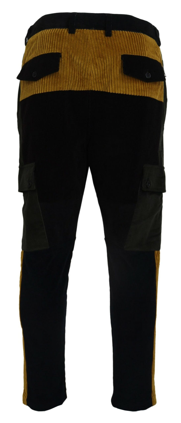 Dolce &amp; Gabbana Sample Sale Dolce &amp; Gabbana Black Yellow Cotton Men Pants - | Designer outlet