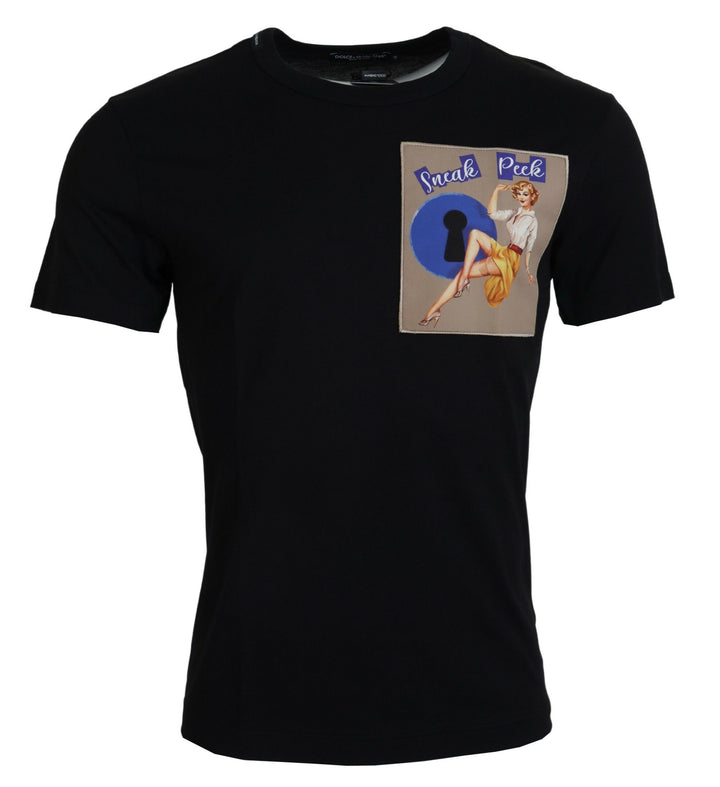 Dolce &amp; Gabbana Sample Sale Dolce &amp; Gabbana Black Sneak Peek Cotton Short Sleeve T-shirt - | Designer outlet