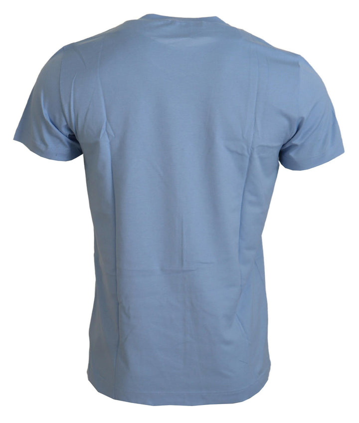 Dolce &amp; Gabbana Sample Sale Dolce &amp; Gabbana Light Blue Happy New Year 2017 Cotton T-shirt - | Designer outlet