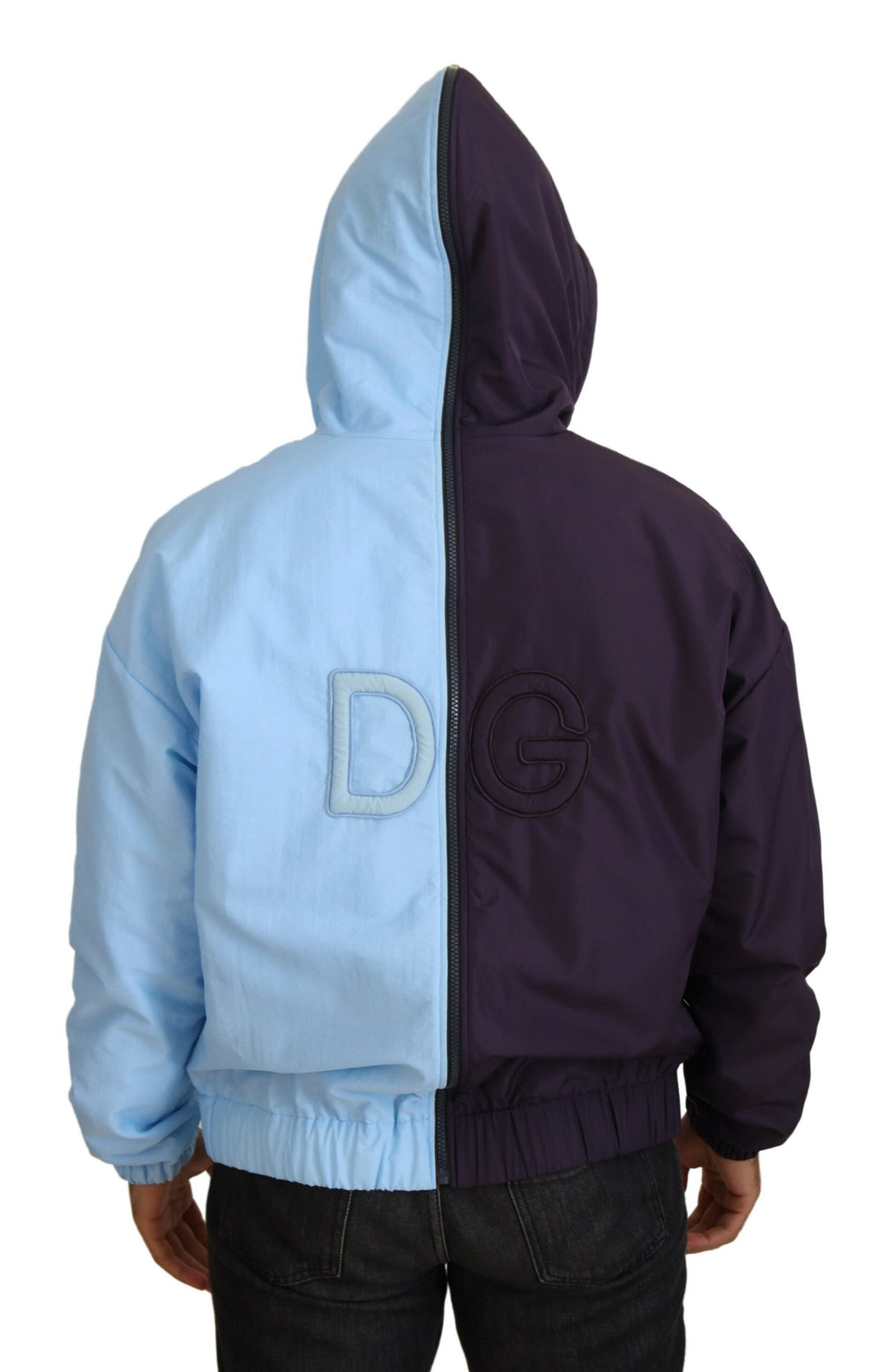 Dolce & Gabbana - Dolce & Gabbana Elegant Hooded Blue Jacket - Full Zipper Closure - JKT3616 - 50 - Ask Me Wear