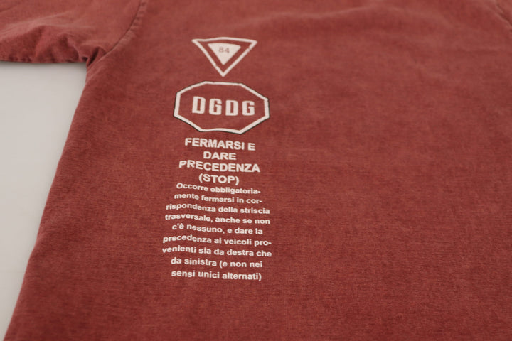 Dolce &amp; Gabbana Sample Sale Dolce &amp; Gabbana Maroon Print Round Neck Short Sleeves T-shirt - | Designer outlet