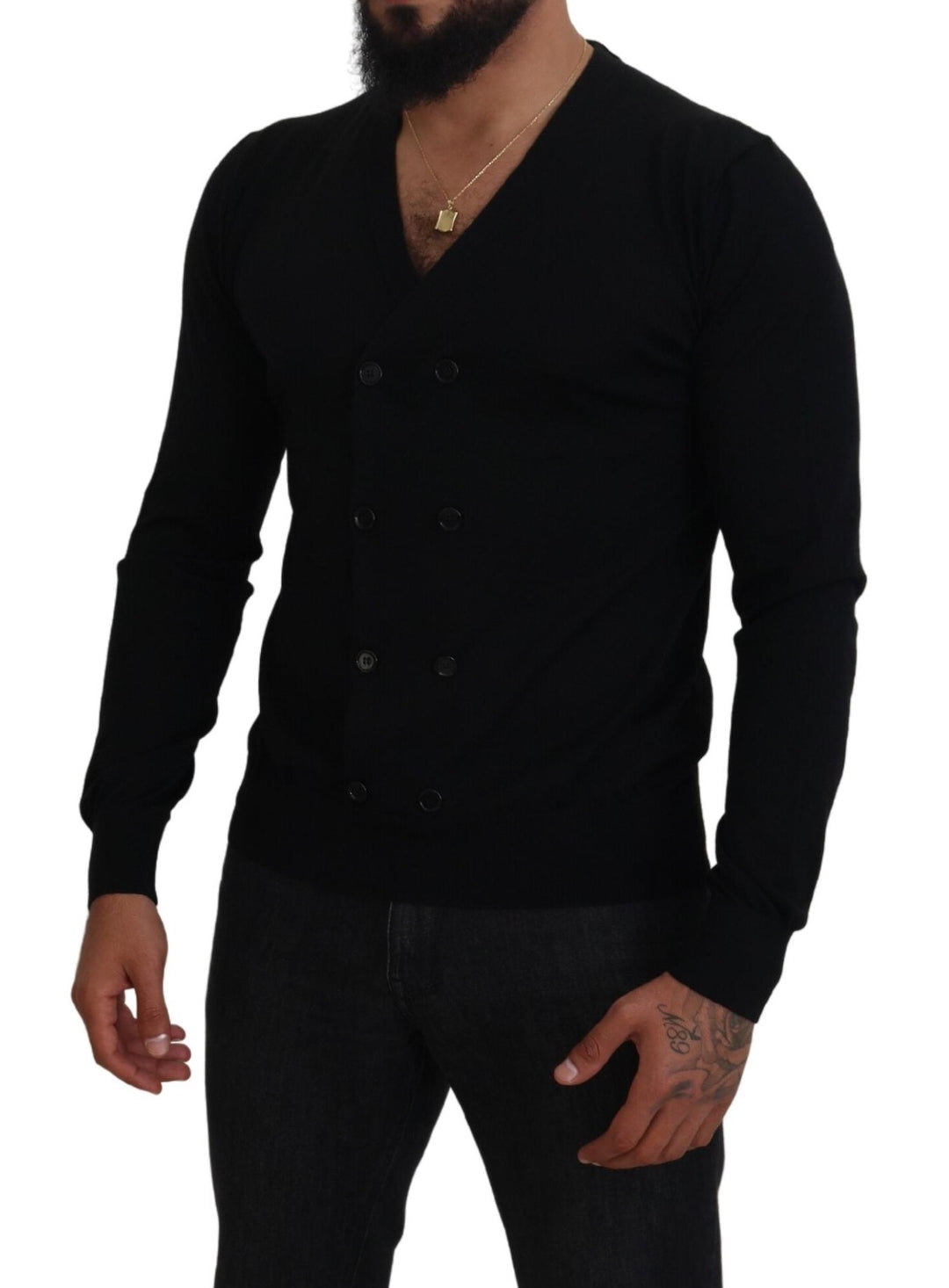 Dolce &amp; Gabbana Sample Sale Dolce &amp; Gabbana Black Cashmere Button Down Cardigan Sweater - | Designer outlet