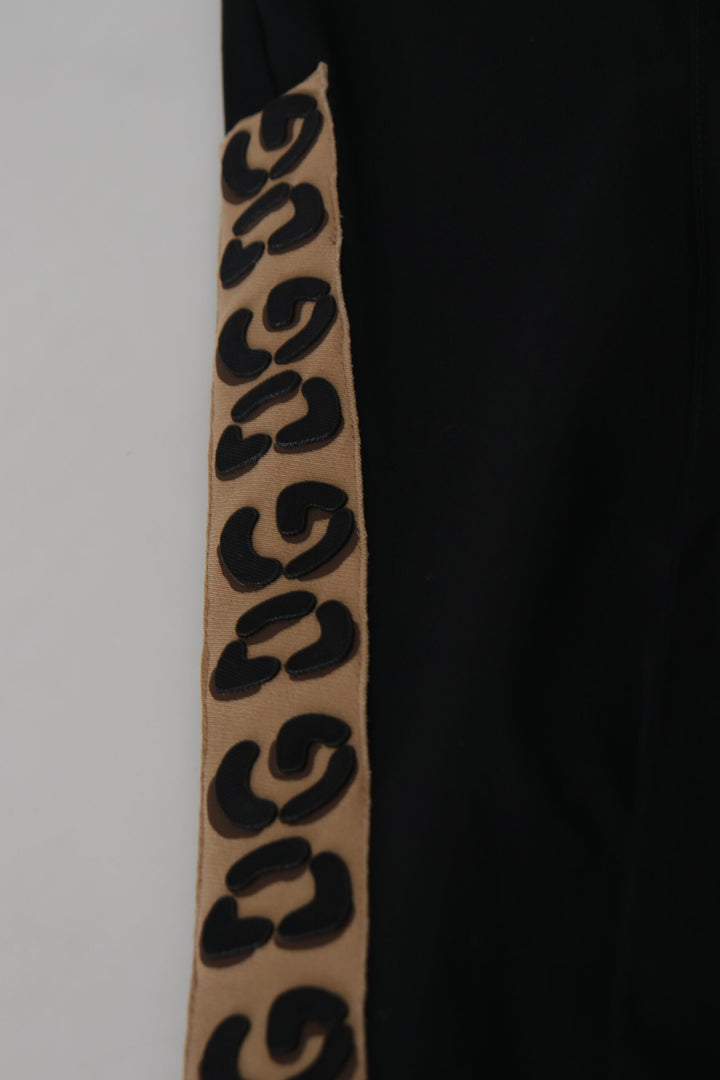 Dolce &amp; Gabbana Sample Sale Dolce &amp; Gabbana Black Cotton Elastic Waist DG Logo Cropped Pants - | Designer outlet