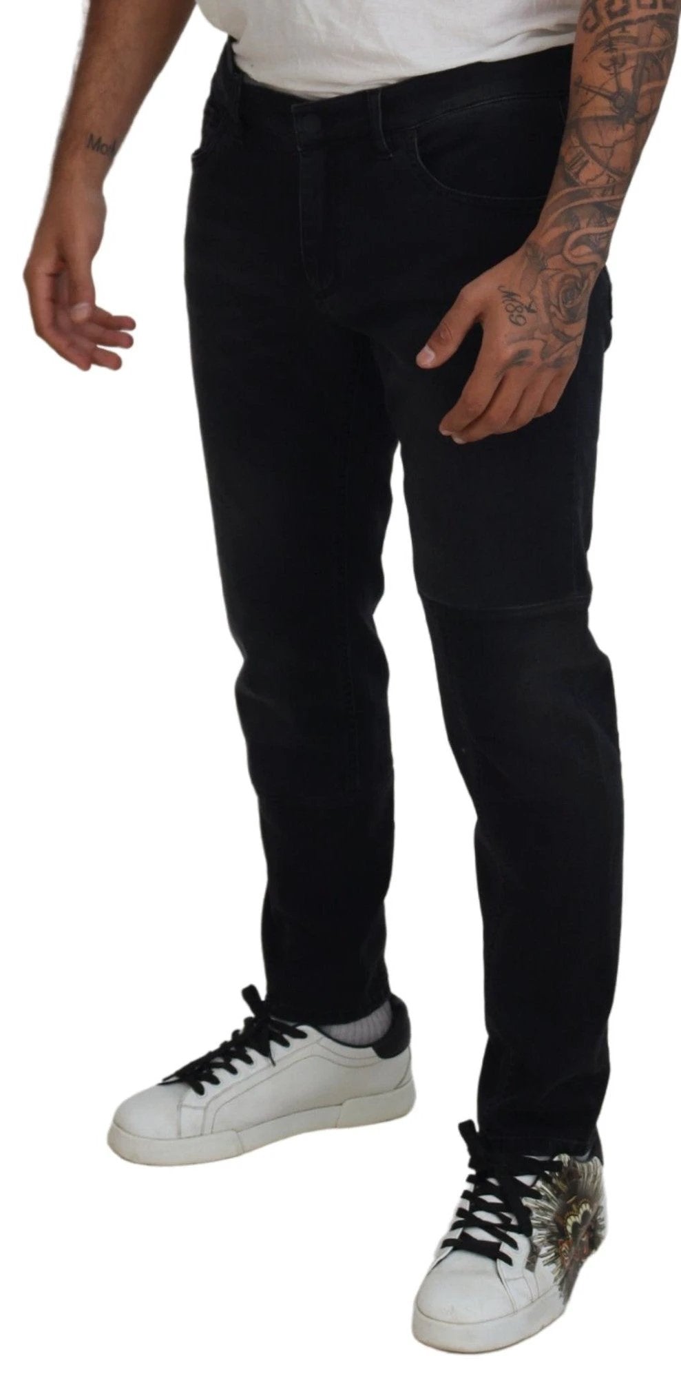 Dolce & Gabbana Sample Sale Dolce & Gabbana Black Angel Embroidery Skinny Denim Jeans - | Designer outlet